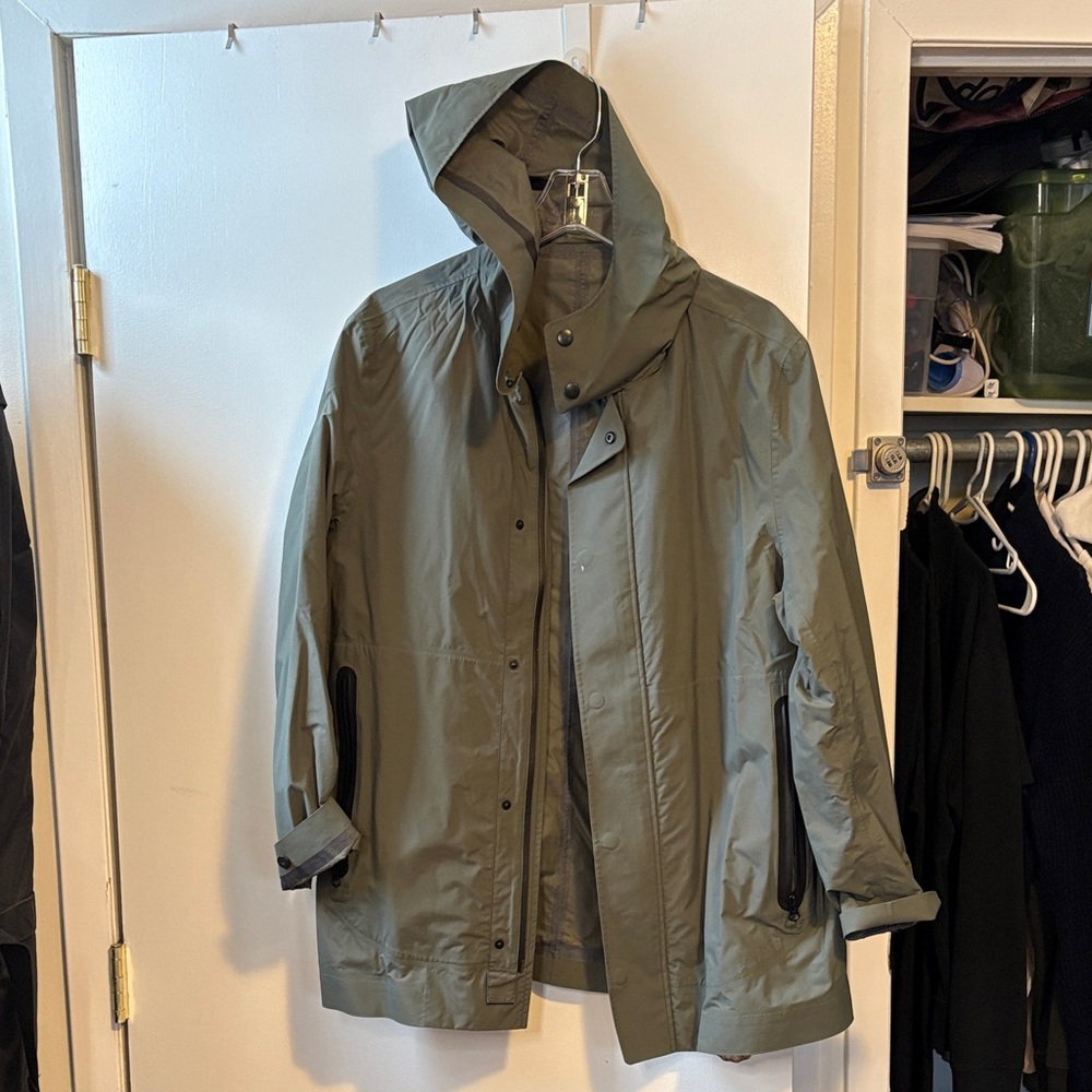 Men's Green Hooded Raincoat